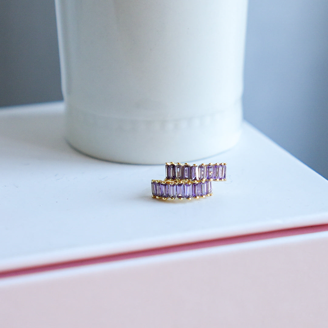 Pendientes circonitas violeta