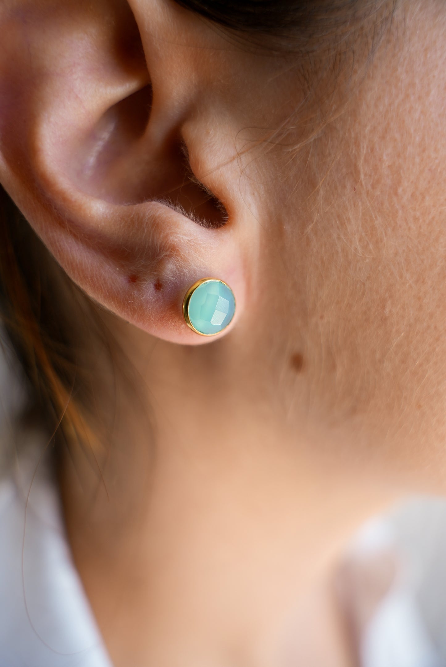 Pendientes Lara Calcedonia Azul