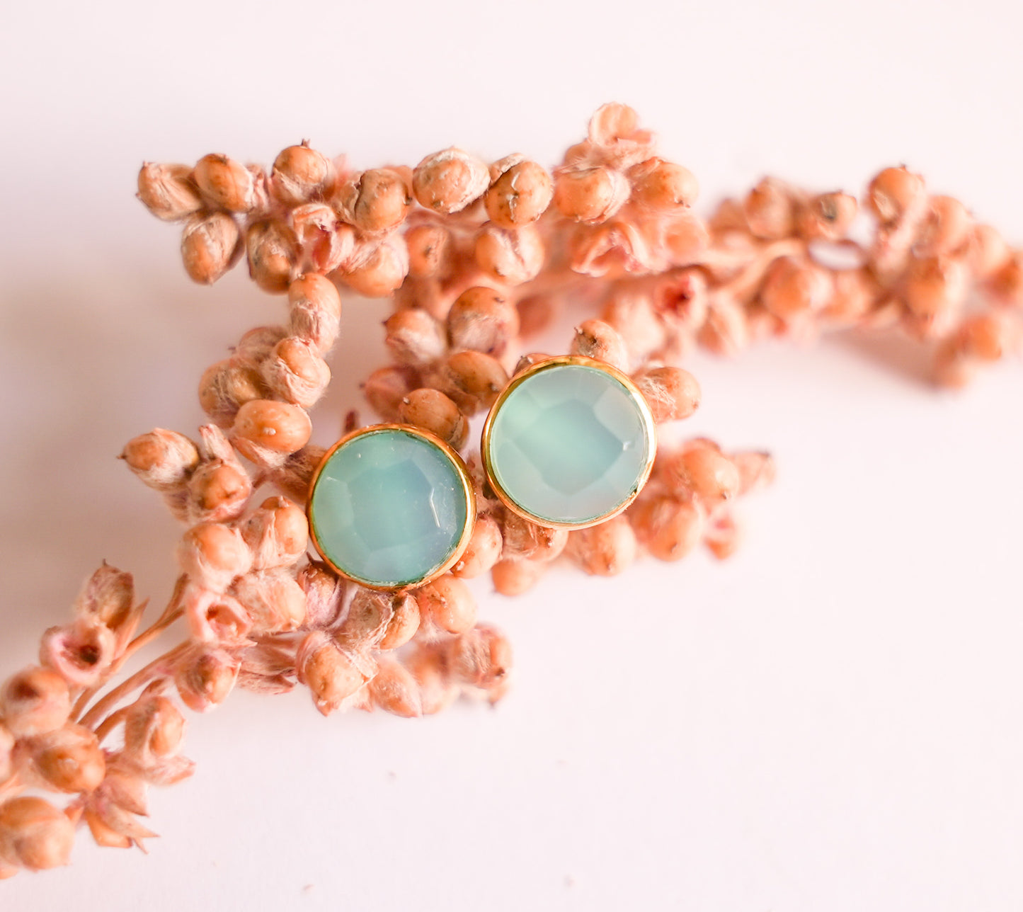 Pendientes Lara Calcedonia Azul