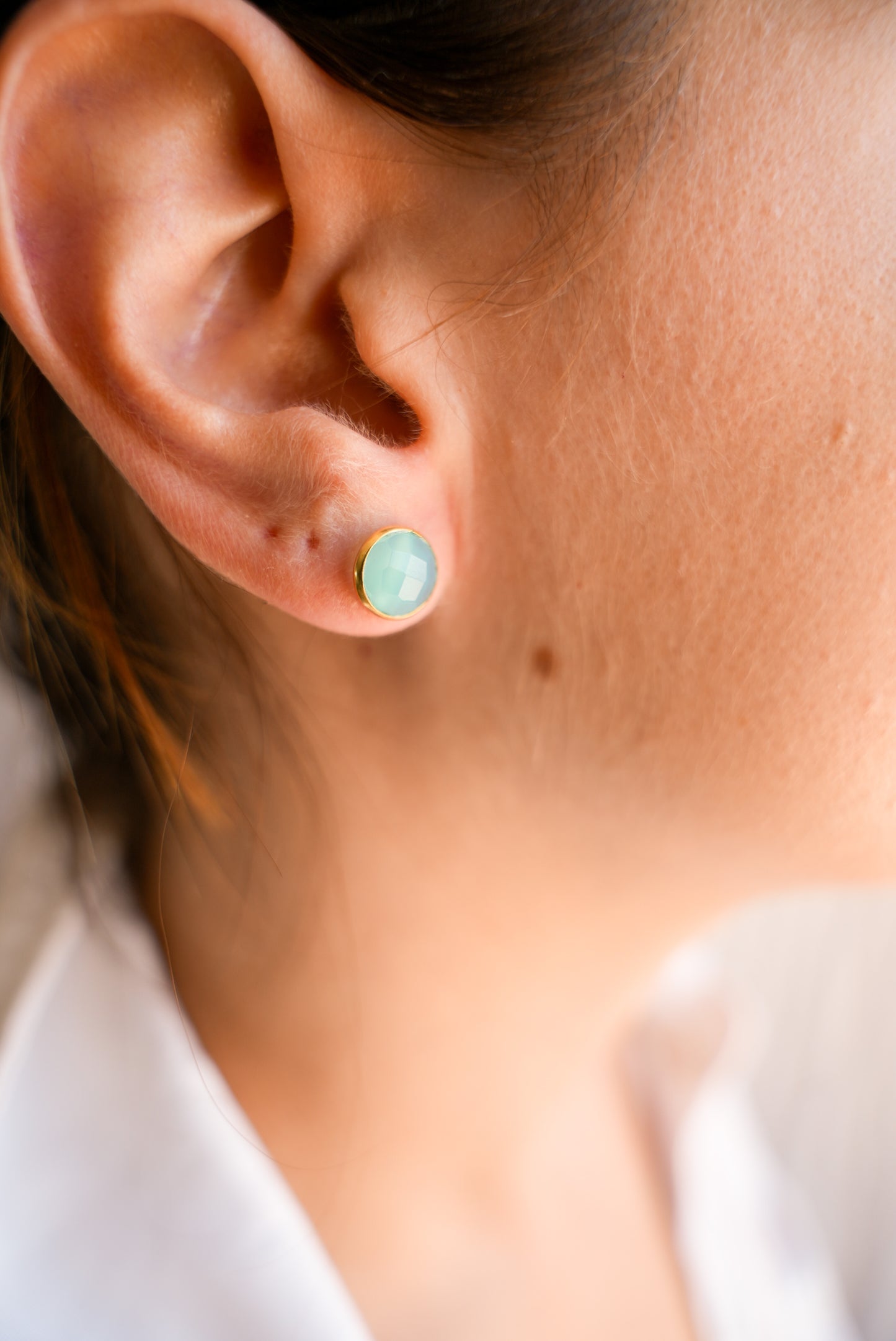 Pendientes Lara Calcedonia Azul