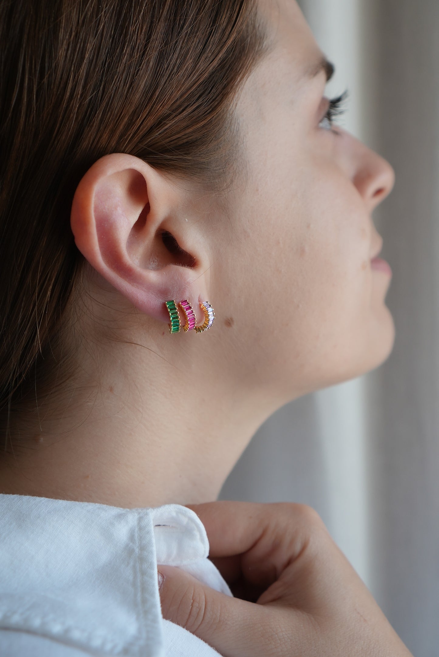 Pendientes circonitas esmeralda