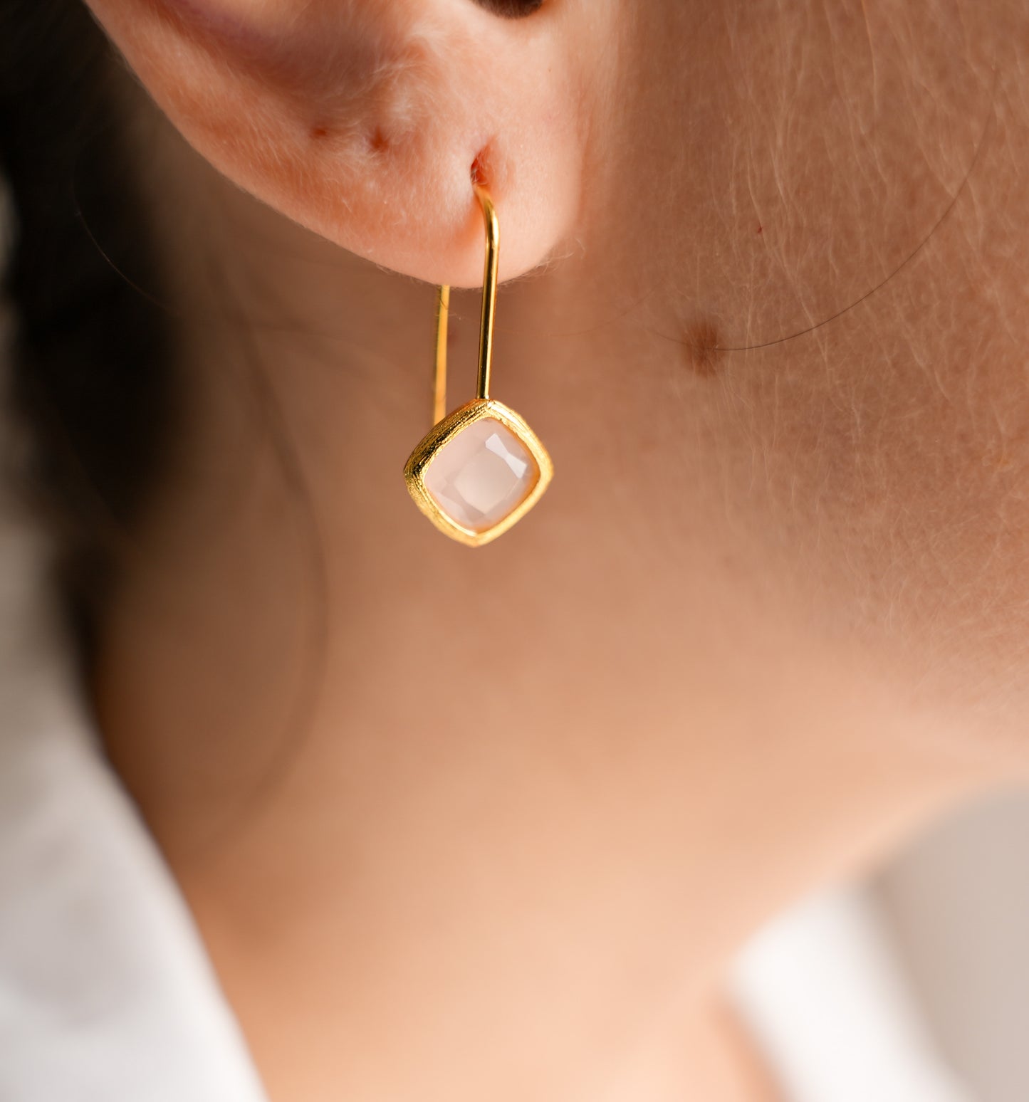 Pendientes Isla Cuarzo Rosa