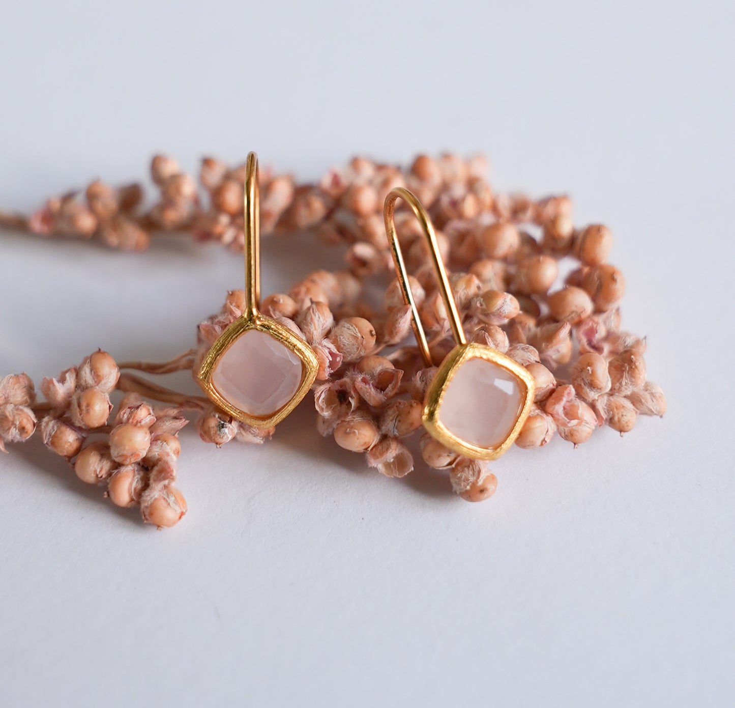Pendientes Isla Cuarzo Rosa