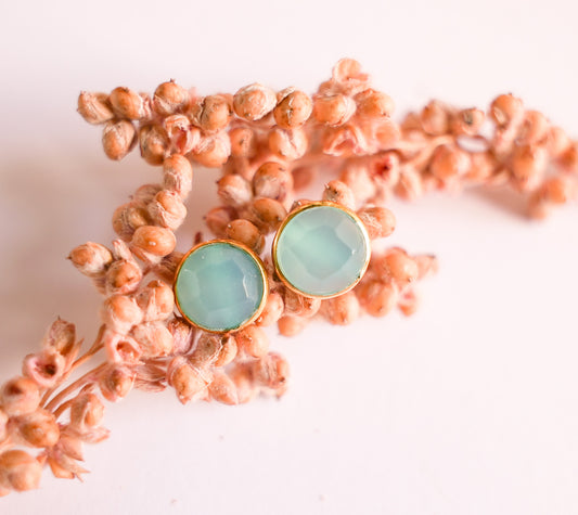 Pendientes Lara Calcedonia Azul