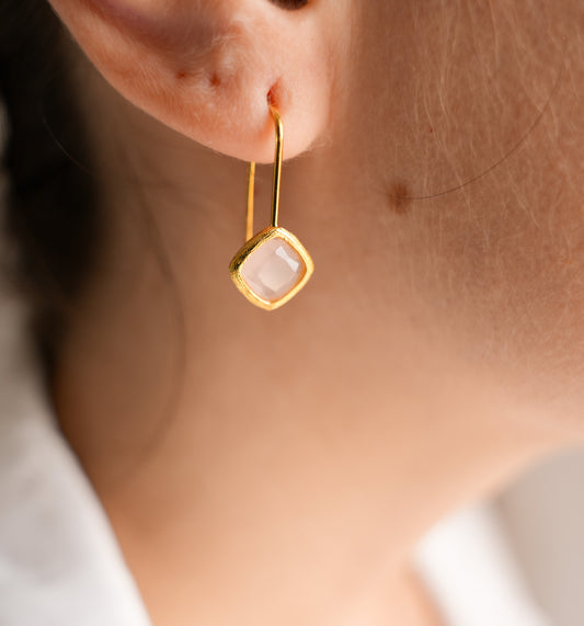 Pendientes Isla Cuarzo Rosa